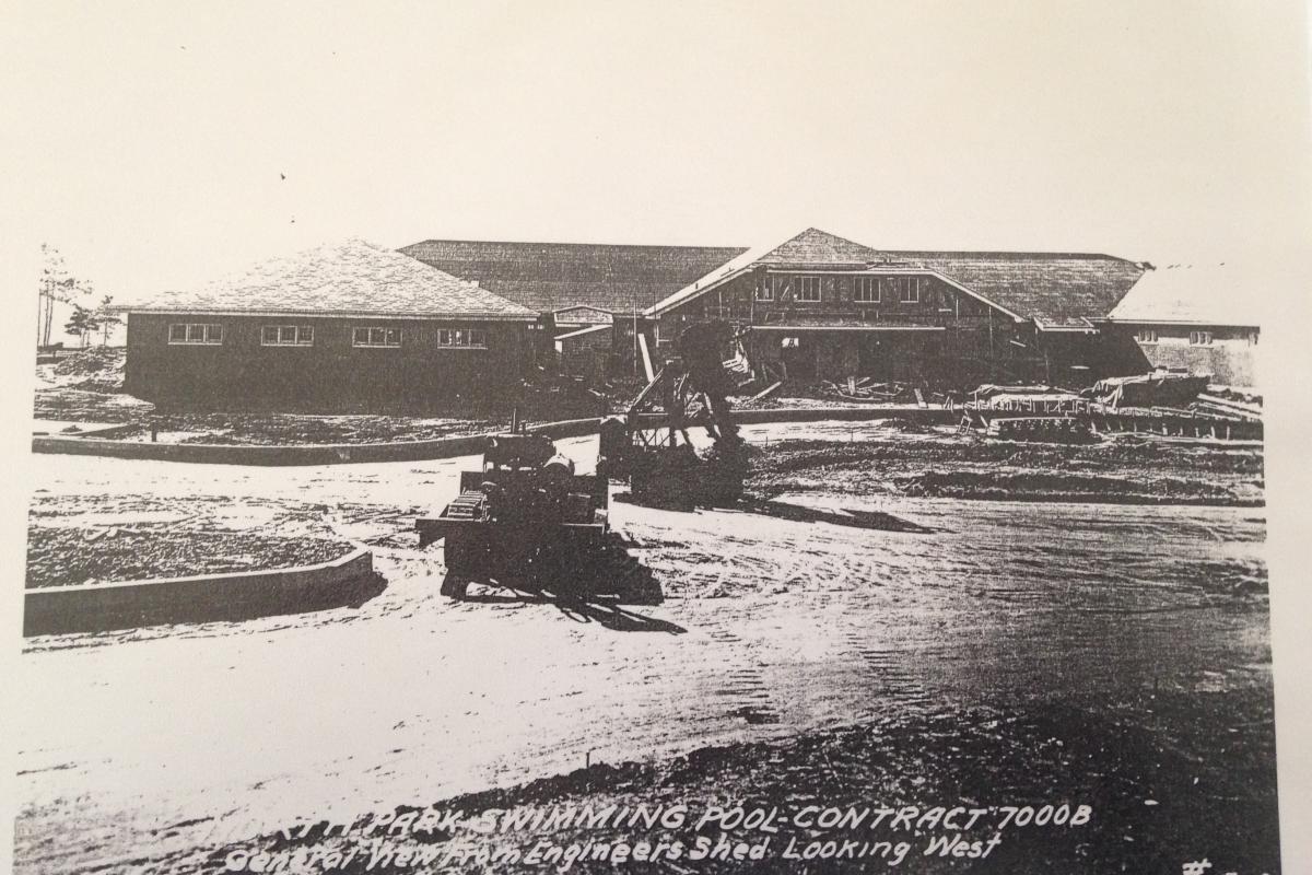 Construction on North Park Pool in 1936