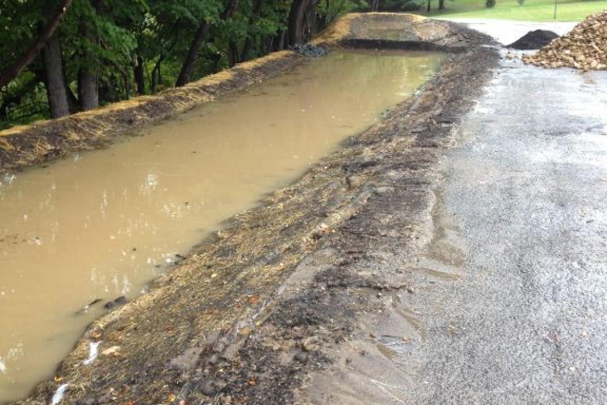 Gardens Slowly Draining Water After Thunderstorms