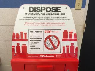 Red Prescription Medication Disposal Box